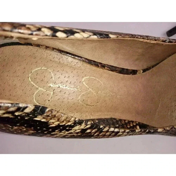 Jessica Simpson Colie Womens Pump Heels Brown Snake Print Close Toe Stilleto 7B - Picture 9 of 12